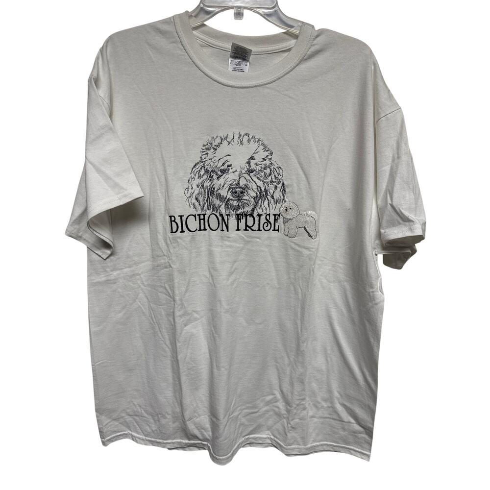 Bichon Frise Dog Embroidered XL T-shirt Dog Lovers